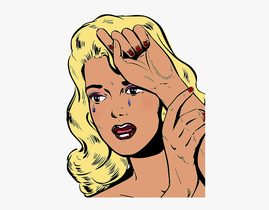 Woman Pop Art Sexy Retro Young Cry Female Girl - Scale Not Moving, HD Png Download