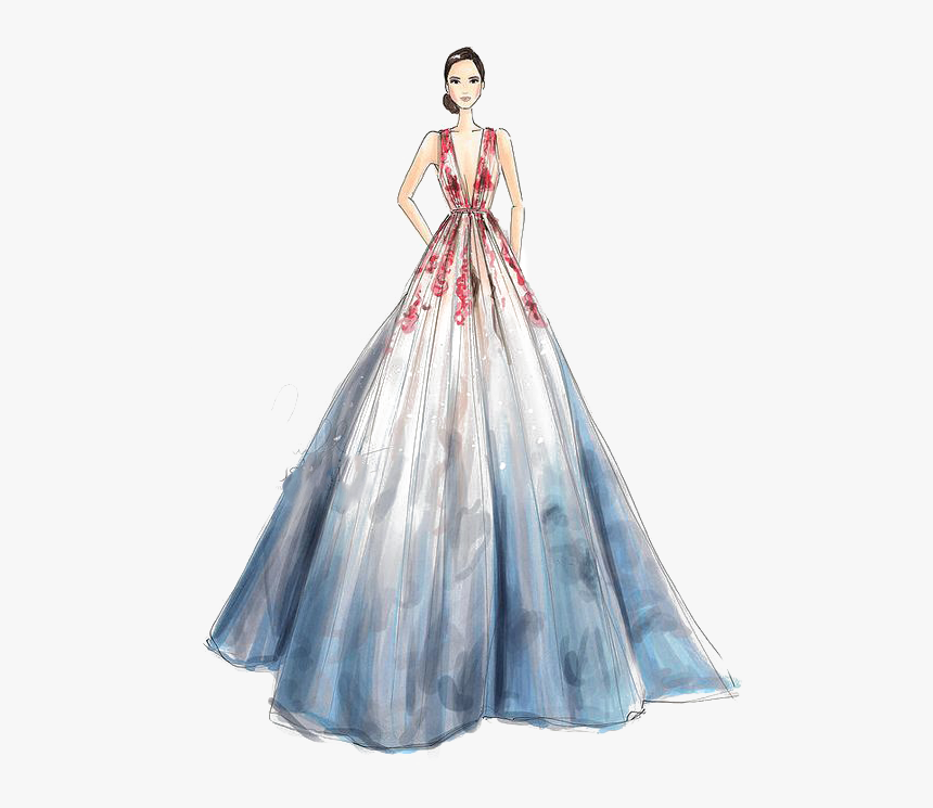 Transparent Hospital Gown Clipart - Fashion Illustration Haute Couture, HD Png Download