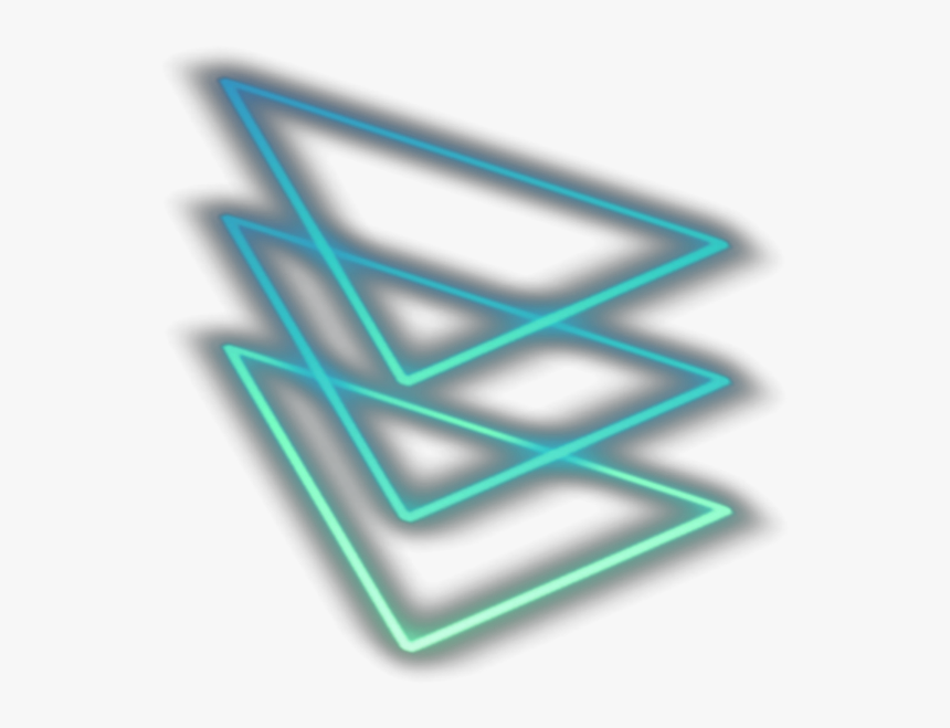 #ftestickers #triangles #neon #luminous #glowing #teal - Triangle, HD Png Download