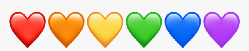 #rainbow #hearts #heart #emoji #emojis #lgbt #lgbtq - Rainbow Hearts Emoji Png, Transparent Png