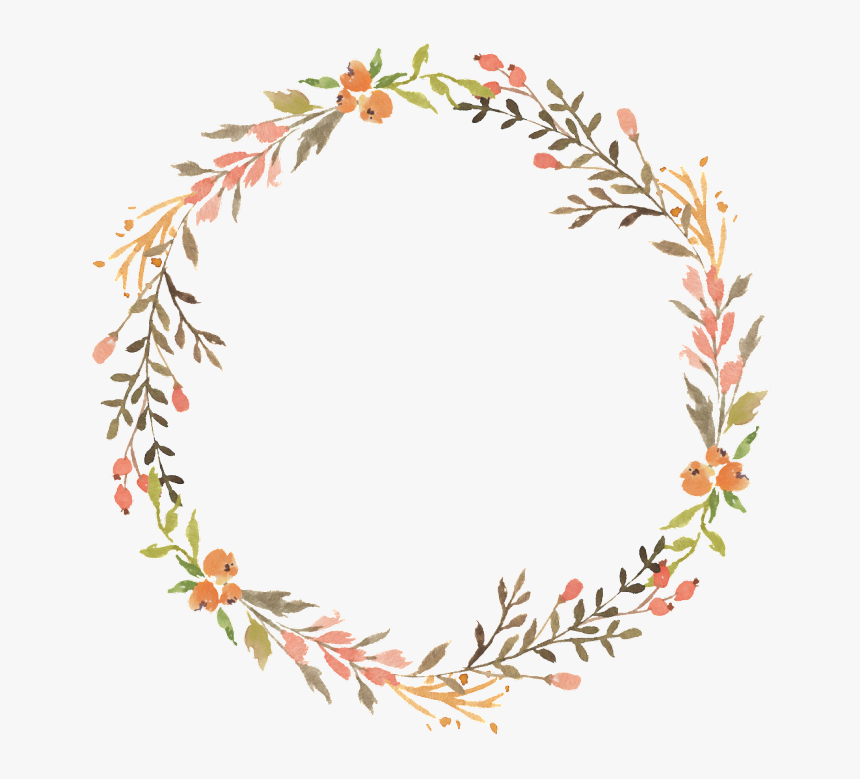 Floral Wreath Watercolor Transparent Decorative - Transparent Floral Wreath Png, Png Download