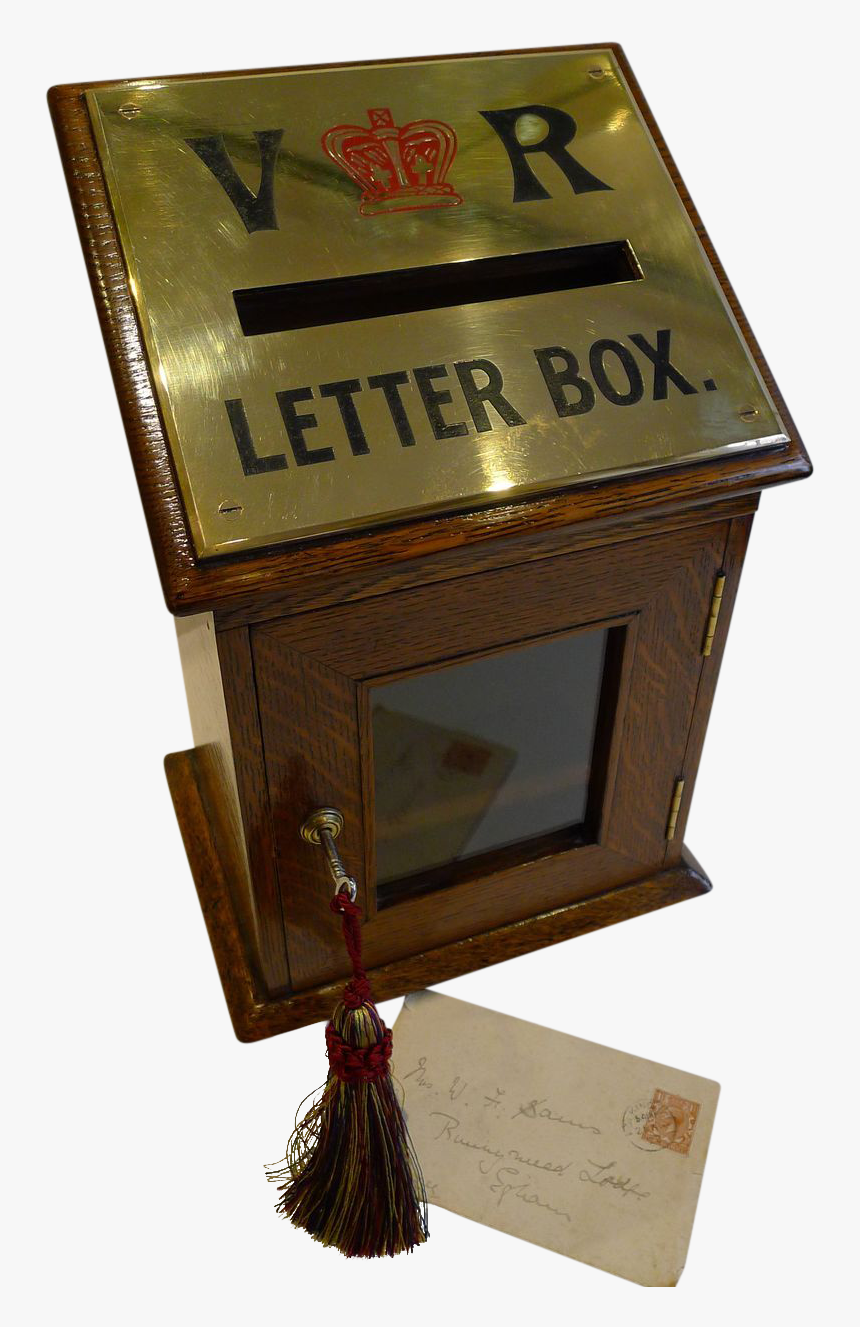 Antique English Letters Box In Oak With Brass C - Wood, HD Png Download