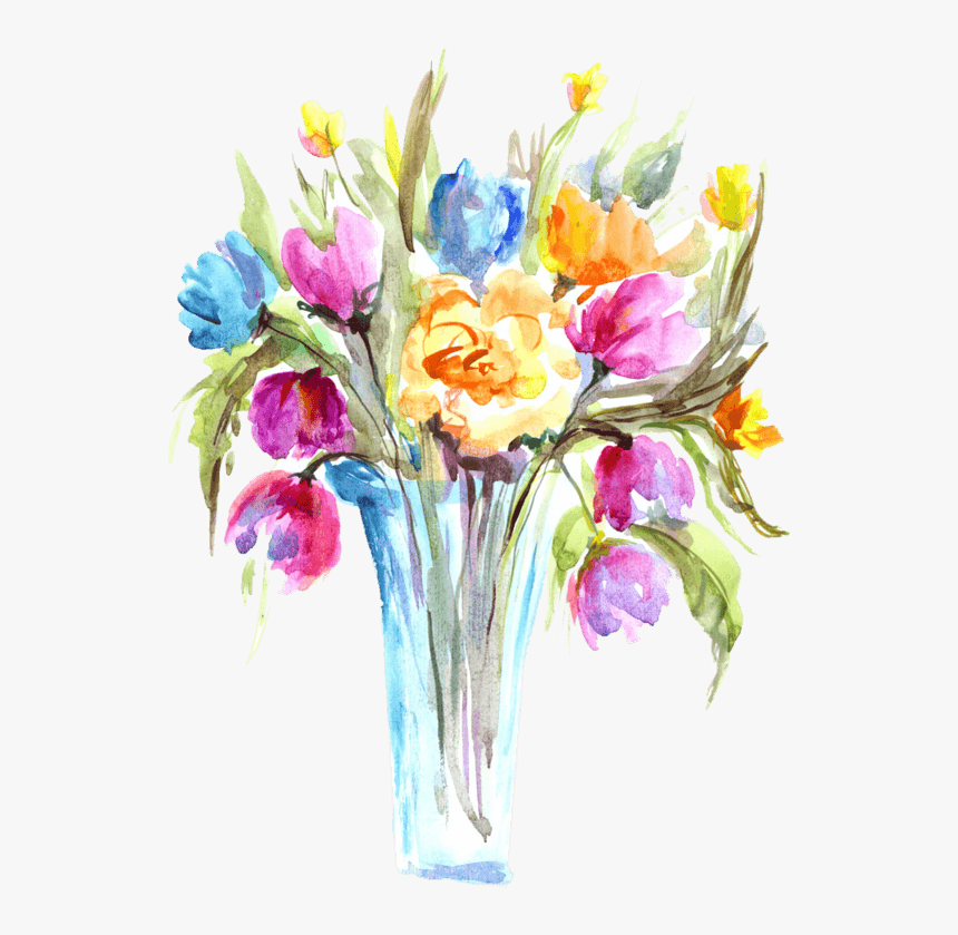 中国风荷花水彩画 - Flower Wash Png, Transparent Png