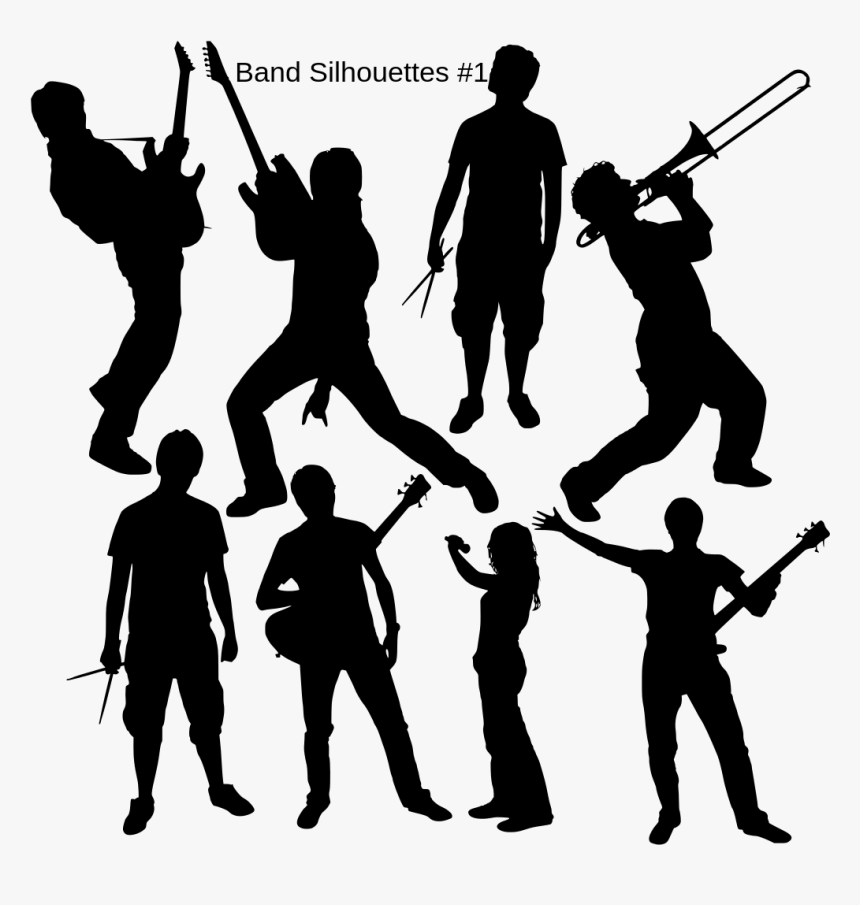Band Silhouette Png, Transparent Png