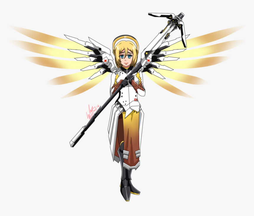 Art,mercy ,13kitty95,удалённое - Overwatch Aot, HD Png Download