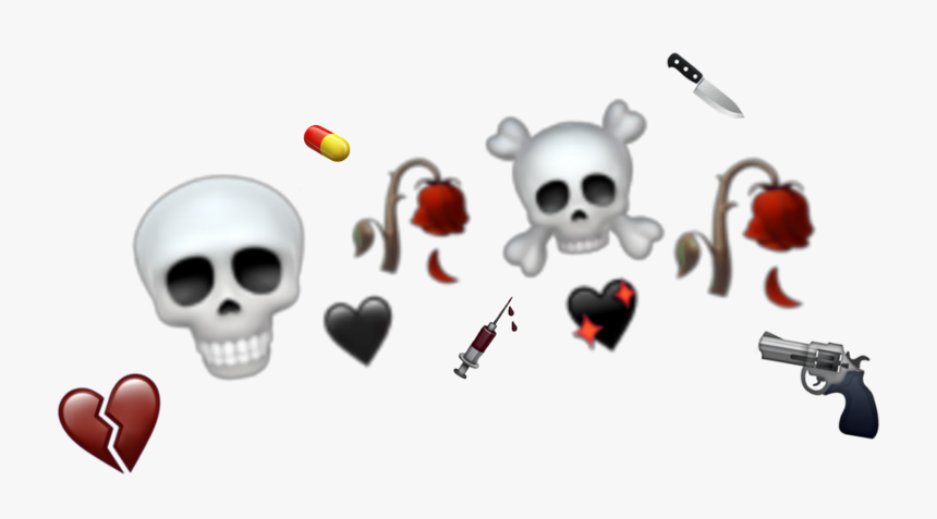 👁🖤
#emojis #heart #skull #knife #pill #rose #aesthetic - Skull, HD Png Download