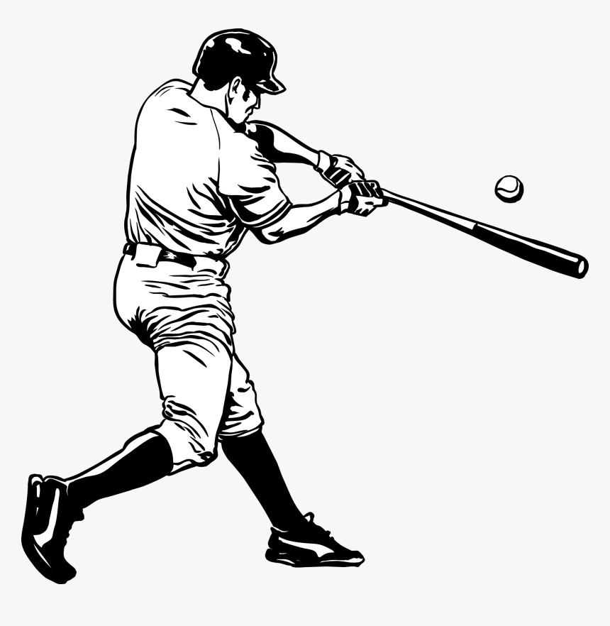 Mlb Baseball Player Batting - Batting Baseball Player Vector, HD Png Download