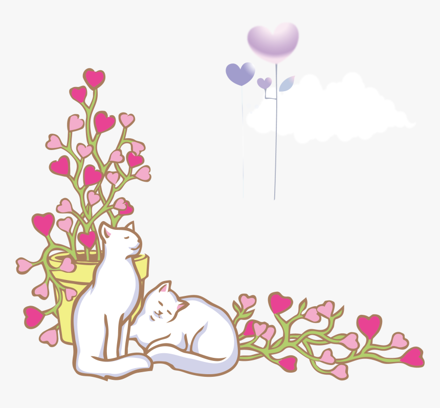 Cat Cartoon Watercolor Painting Illustration - Watercolor Painting, HD Png Download