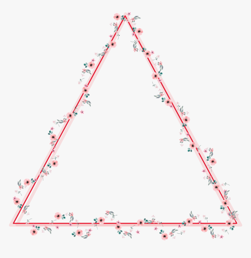 #geometric #triangle #neon #border #frame #freetoedit - Christmas Tree, HD Png Download