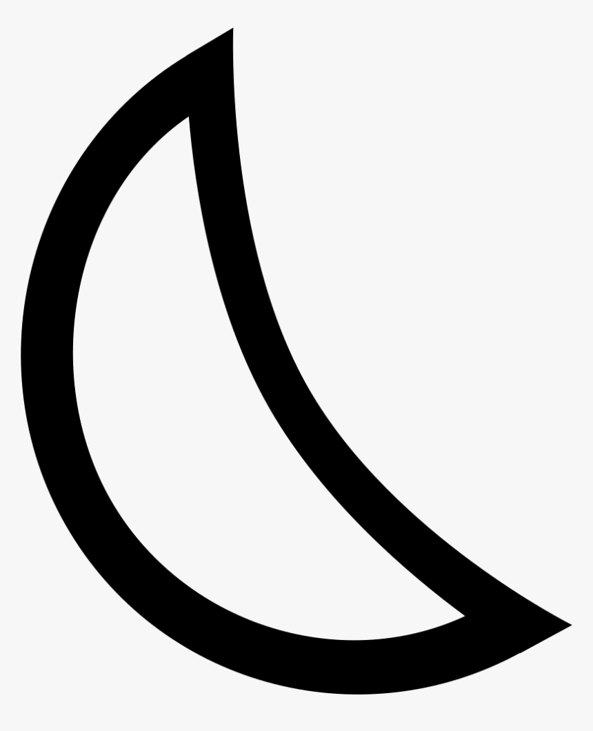 Moon Crescent Phase Outline Vector - Black Outline Of Shapes, HD Png Download