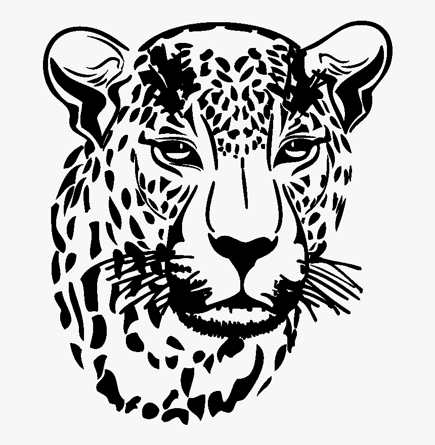 Autres Décoration Intérieure Tête De Tigre Decal Autocollant - Leopard Black And White, HD Png Download