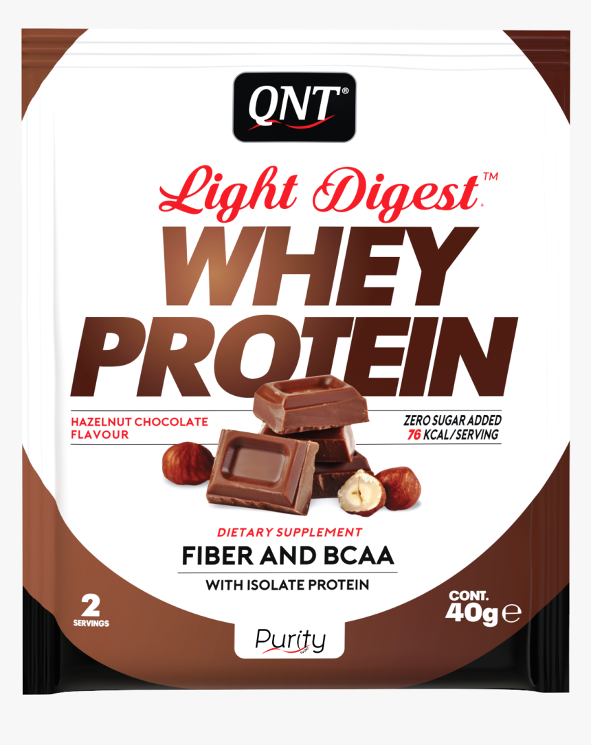 Light Digest Whey Protein 40g Monodose Hazelnut Chocolate - Light Digest Whey Protein Chocolate Belga, HD Png Download