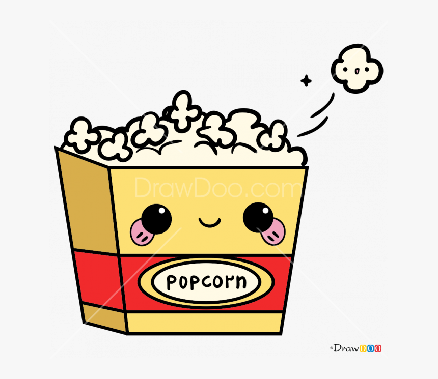 Banner Freeuse Stock Imagination Drawing Popcorn - Kawaii Popcorn, HD Png Download