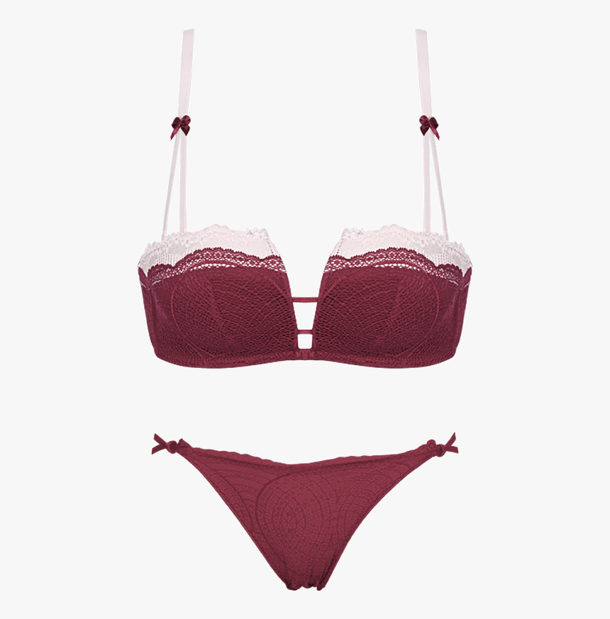 Summer New No Trace No Steel Ring Sexy Red Square Cup - Lingerie Top, HD Png Download