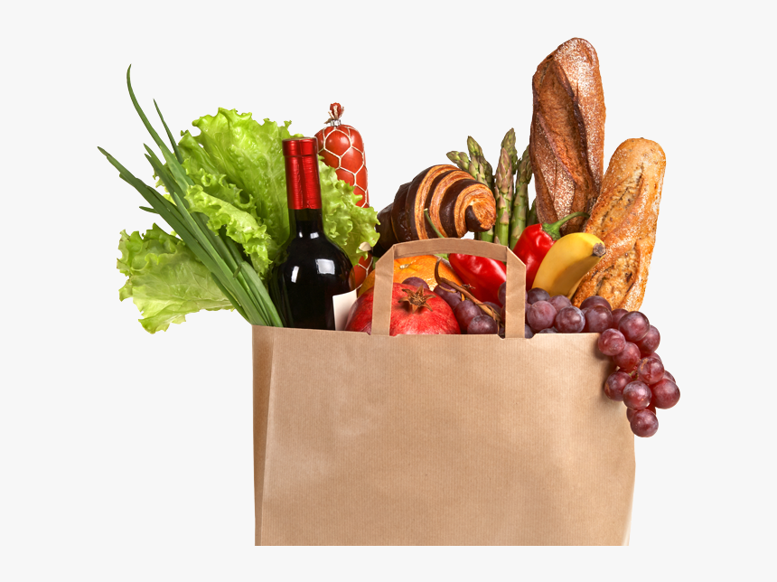 Brown Bag With Groceries, HD Png Download