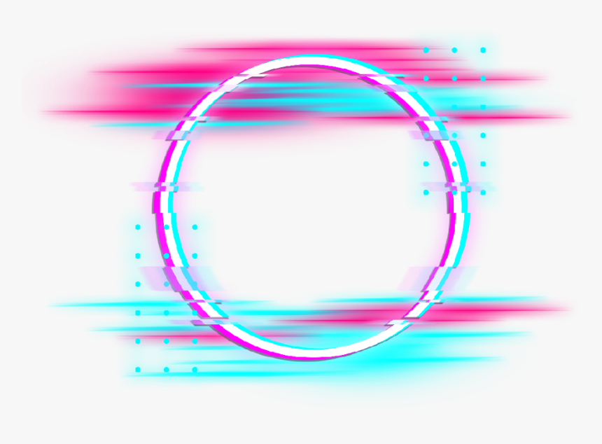 #circle #round #glitch #border #neon #error #geometric - Transparent Glitch Png, Png Download