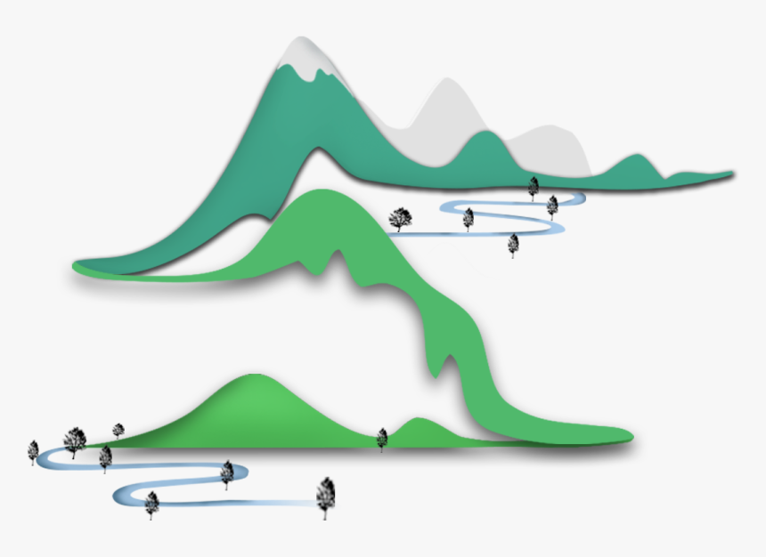 Mountain Peaks Origami Effect Hills Creeks Heavy Stacks, HD Png Download