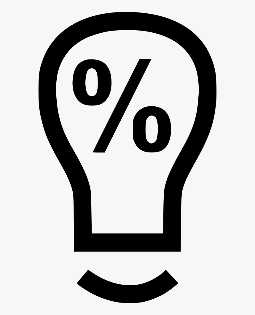 Idea Percent Light Bulb - Sign, HD Png Download