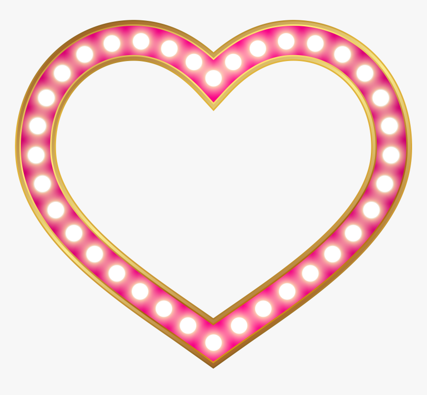 Glowing Heart Border Frame Png Clip Art, Transparent Png