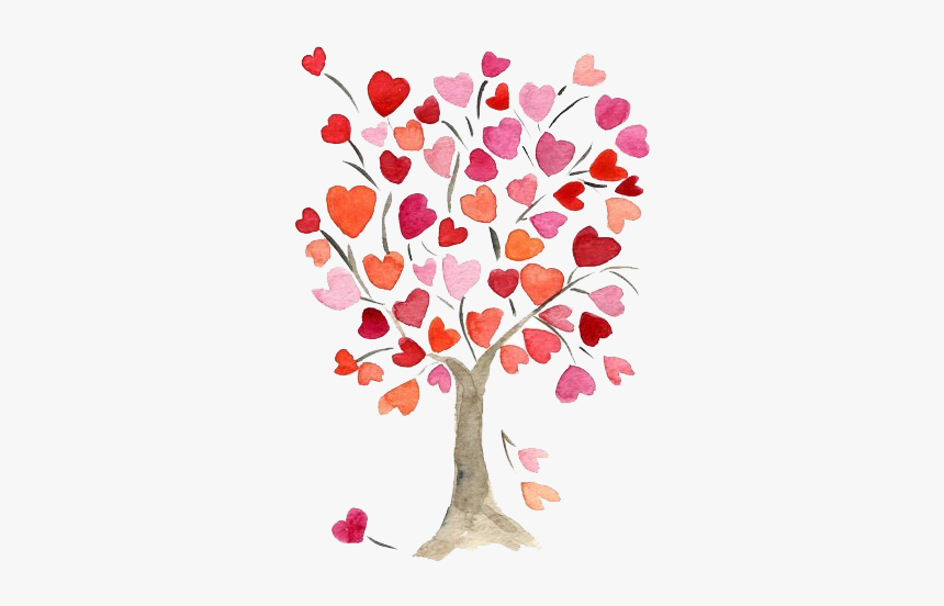 Tree With Hearts Card, HD Png Download