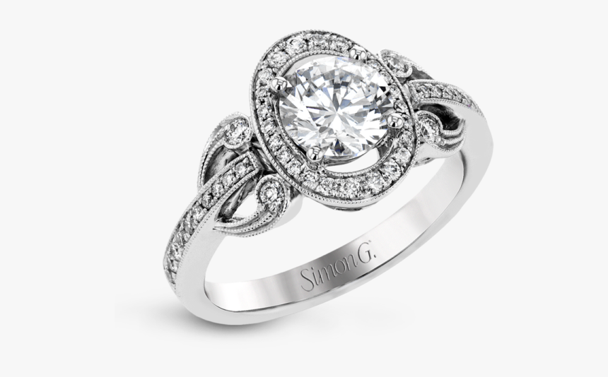 18k White Gold Diamond Engagement Ring - Square Wedding Rings, HD Png Download