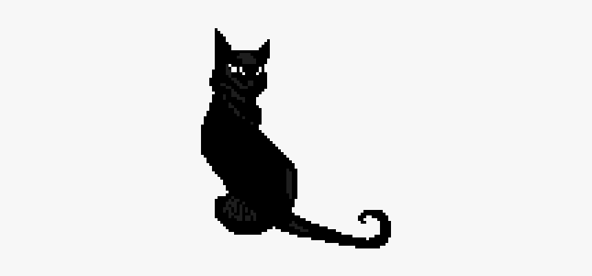 Make Pixel Art - Black Cat, HD Png Download