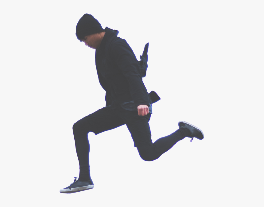 Image2 - Man In Black Jumping, HD Png Download