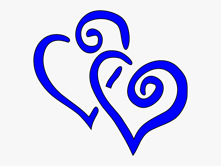 Royal Blue Intertwined Hearts Clip Art At Clker - Royal Blue Wedding Hearts, HD Png Download