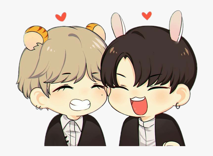 Jungkook And Taehyung Chibi, HD Png Download