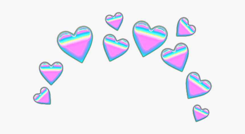 #pastel #emoji #holographic #hearts #crown #✨🦄🎀✨ - Blue And Red Heart Emoji, HD Png Download