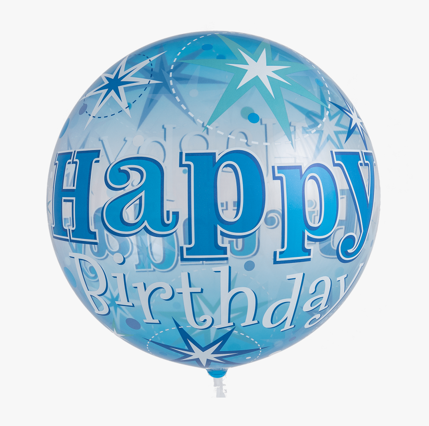 Birthday Blue Starburst Sparkle Bubble Balloon - Balloon, HD Png Download