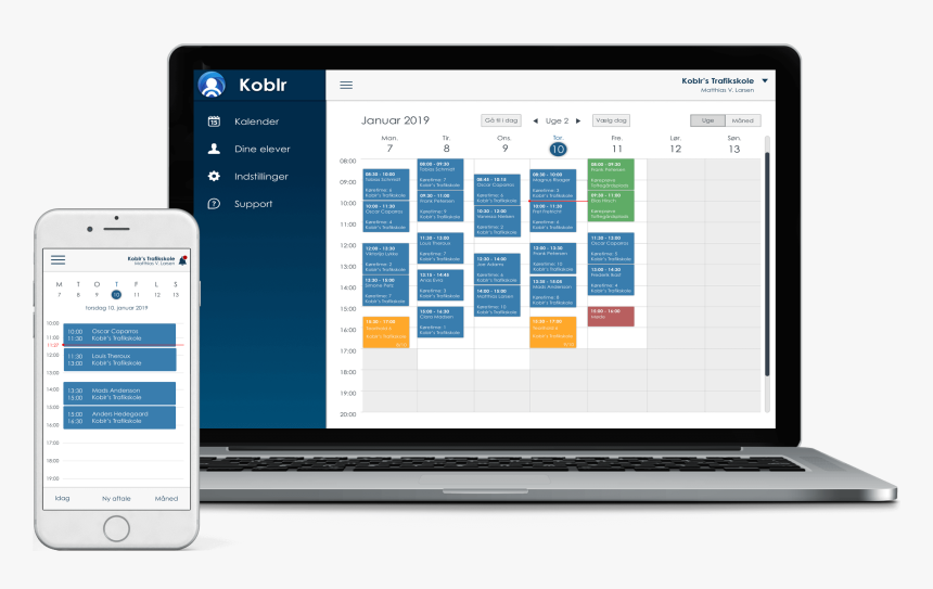 Online Kalender Lavet Til Kørelærer Vist På En Computer - Netbook, HD Png Download