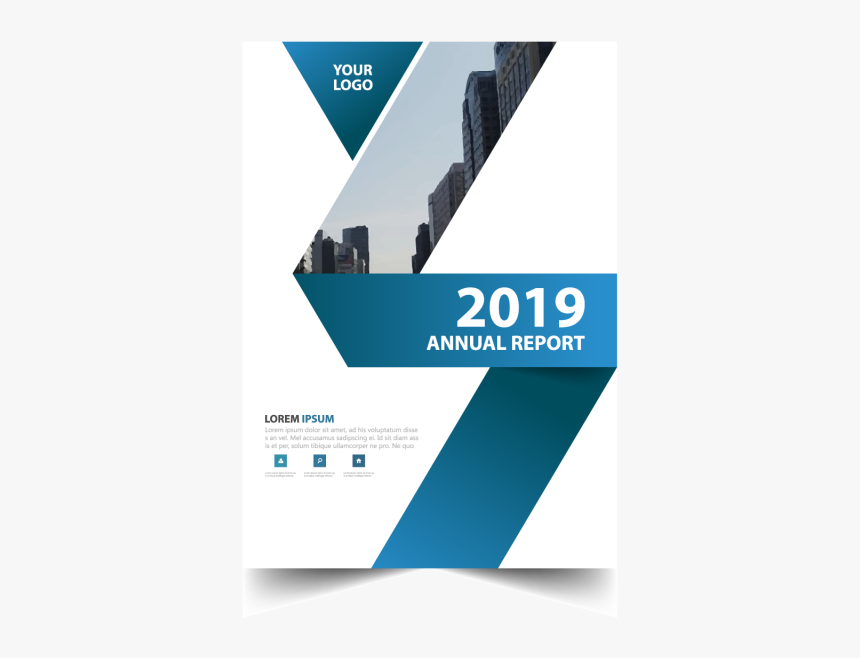 Clipart Black And White Library Blue Annual Report - Vector Brochure Design Png, Transparent Png