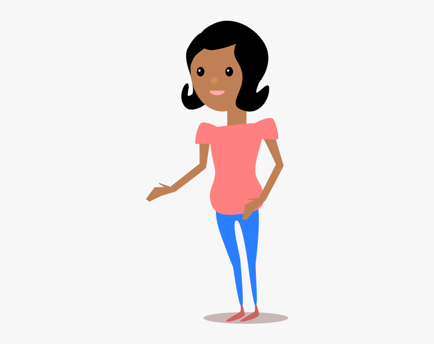 Cartoon Girl With Black Hair - Cartoon, HD Png Download