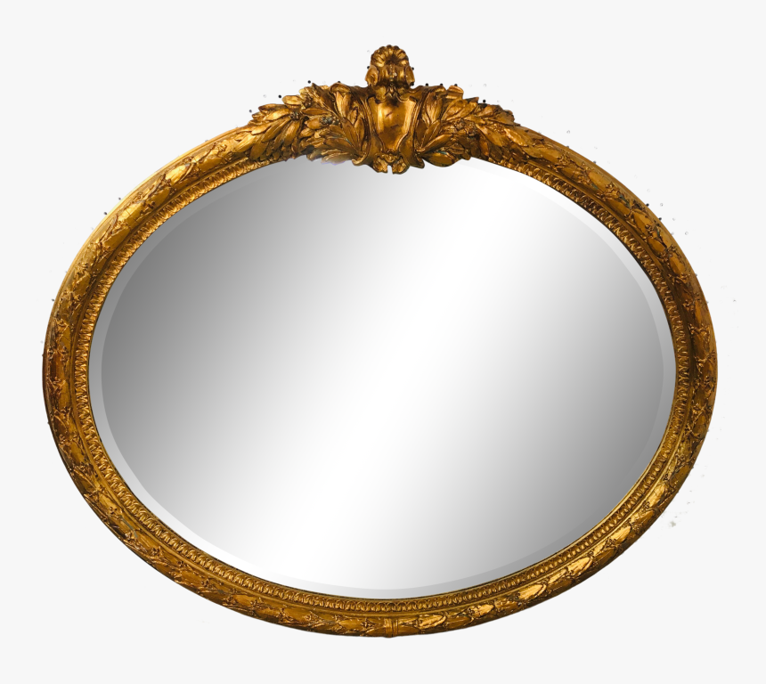 1920 Vintage Baroque Style Oval Mirror For Sale - Circle, HD Png Download