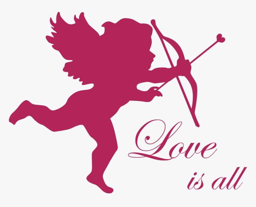 Cupid Silhouette Clip Art - Angel Vector Png, Transparent Png