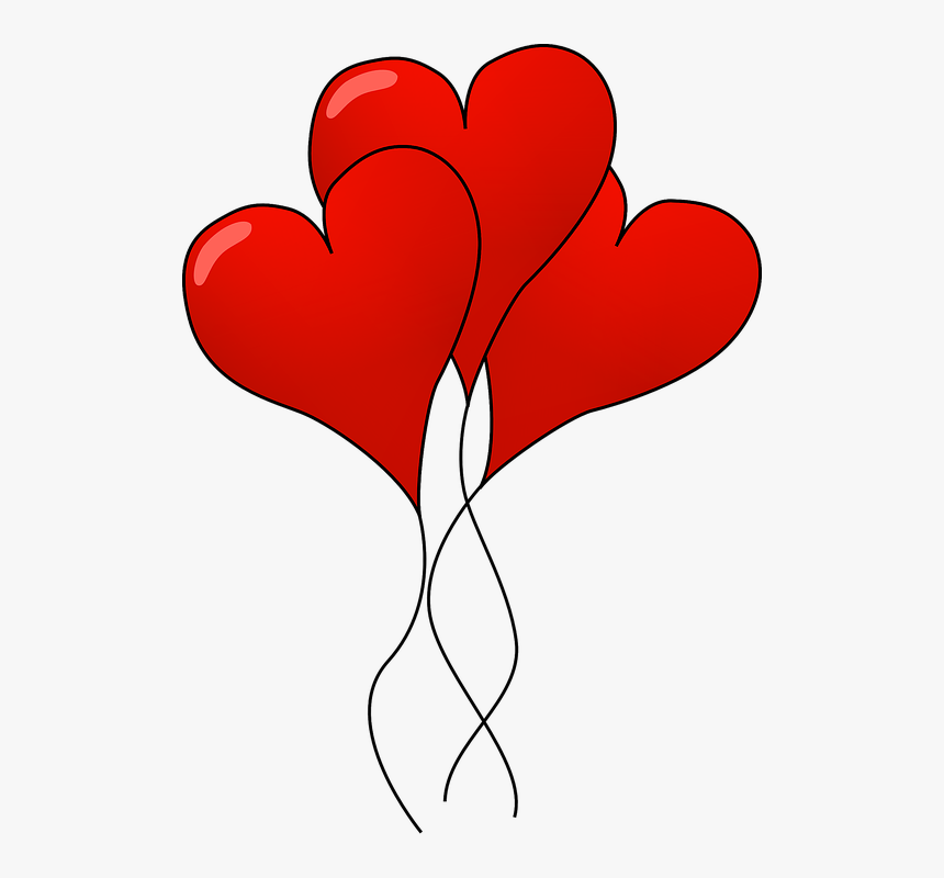 Heart Shaped Balloons Clipart, HD Png Download