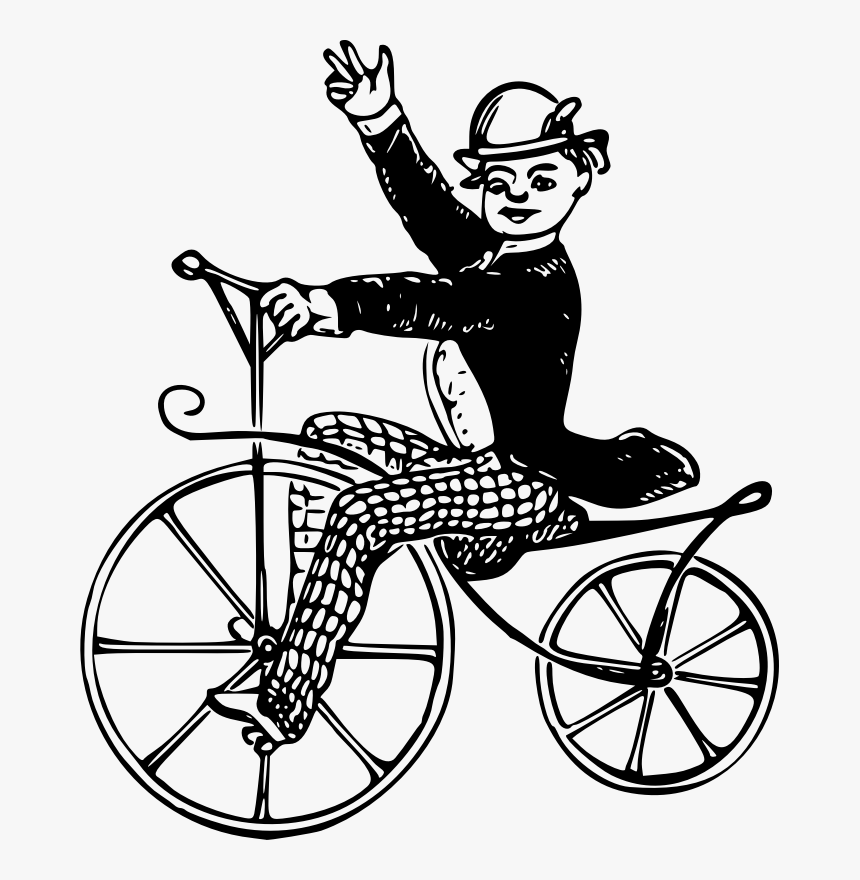Wheel Clipart Cycling - Cartoon Vintage Bicycle Png, Transparent Png