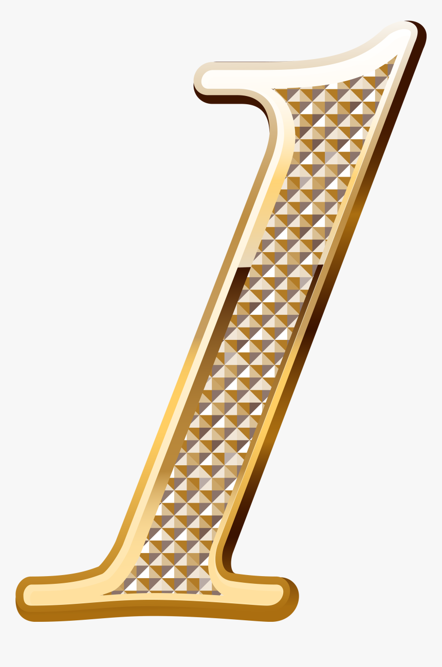 Gold Deco Number One Png Clipart Image - Gold Number Png, Transparent Png