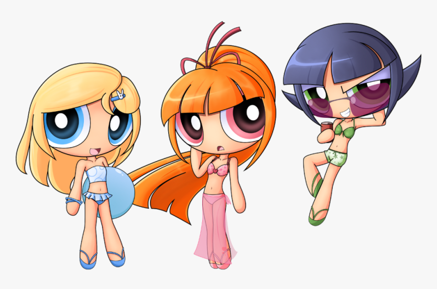 #powerpuffgirls #buttercup #blossom #bubbles #girls - Chicas Superpoderosas En Traje De Baño, HD Png Download