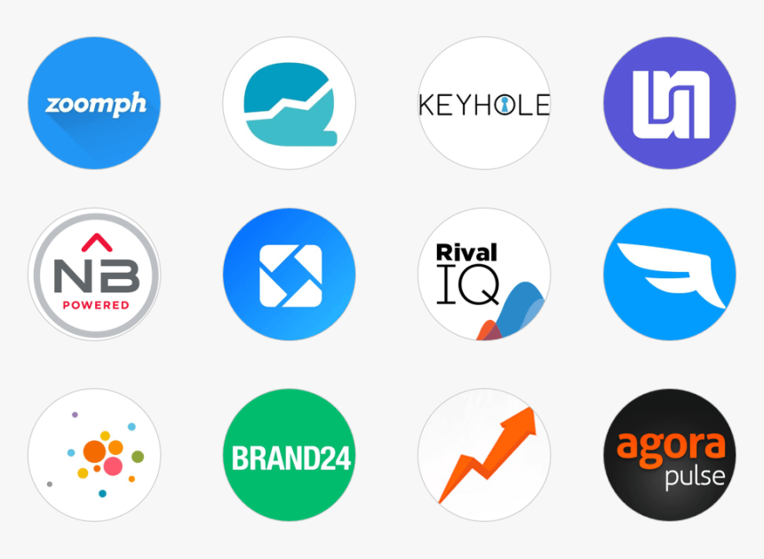 Social Media Analytics Tool Logos Including Agorapulse - Circle, HD Png Download