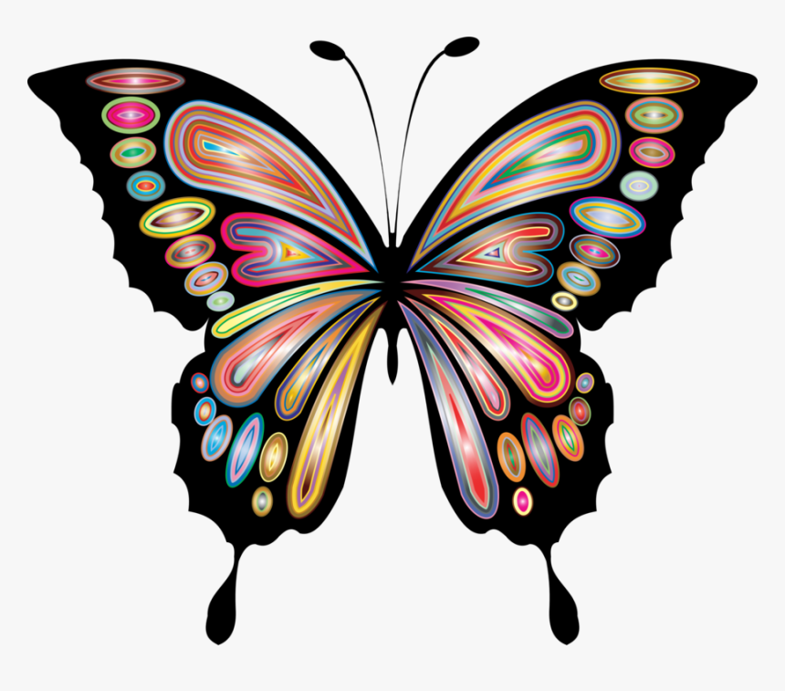 Butterfly Blue Purple Swallowtails Drawing - Yellow Green Butterfly Clipart, HD Png Download