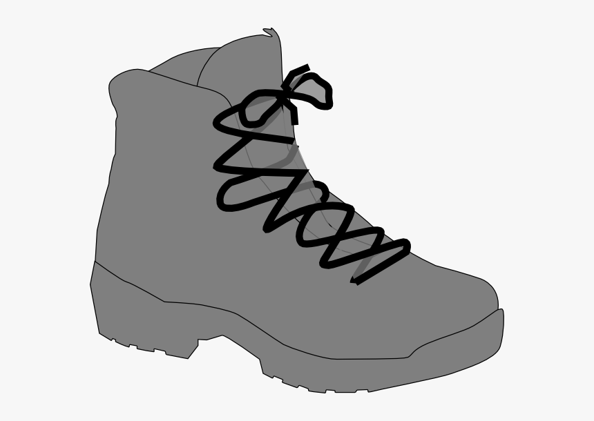 Grey Boot Clip Art At Clker - Hiking Boot Clipart Transparent Background, HD Png Download