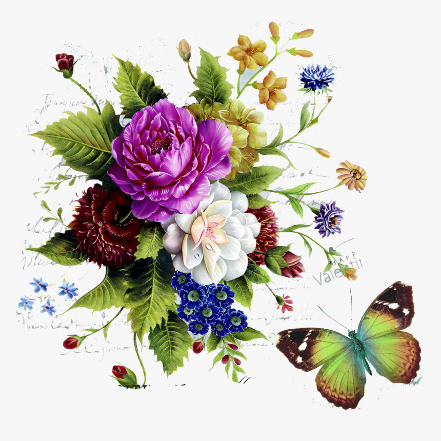 Vintage Flowers Art Png, Transparent Png