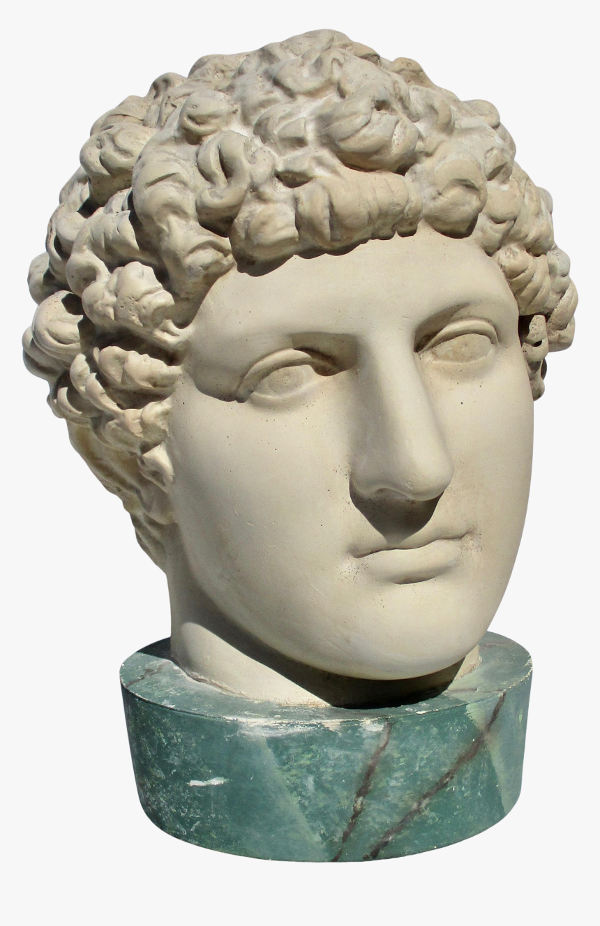 1980s Neoclassical Head Of Greek Youth In Plaster Sculpture - Bust, HD Png Download