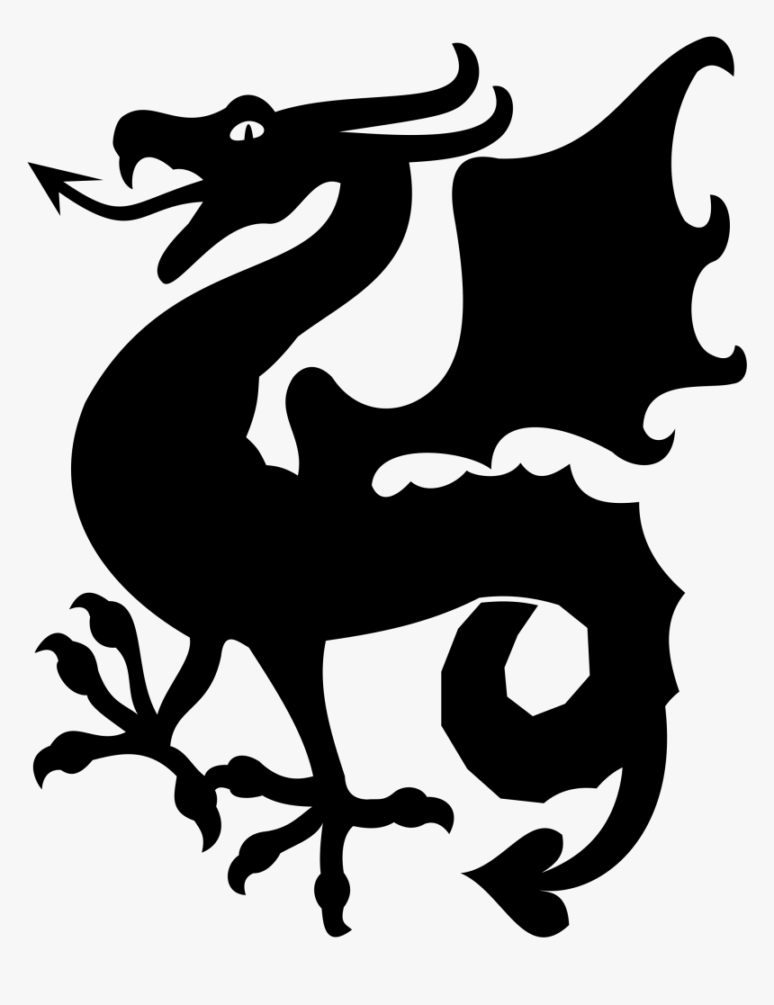 Dragon Vector Medieval - Dragon Silhouette, HD Png Download