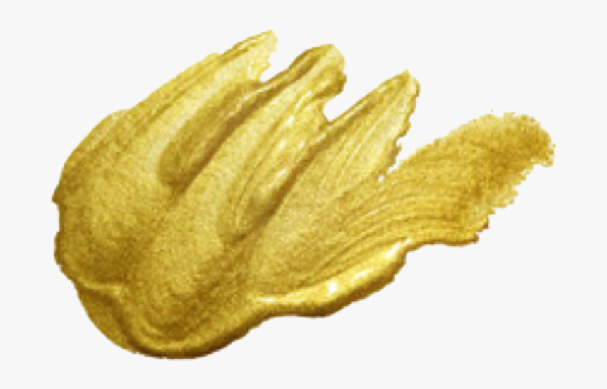 #golden #gold #paintsmear - Paintbrush, HD Png Download