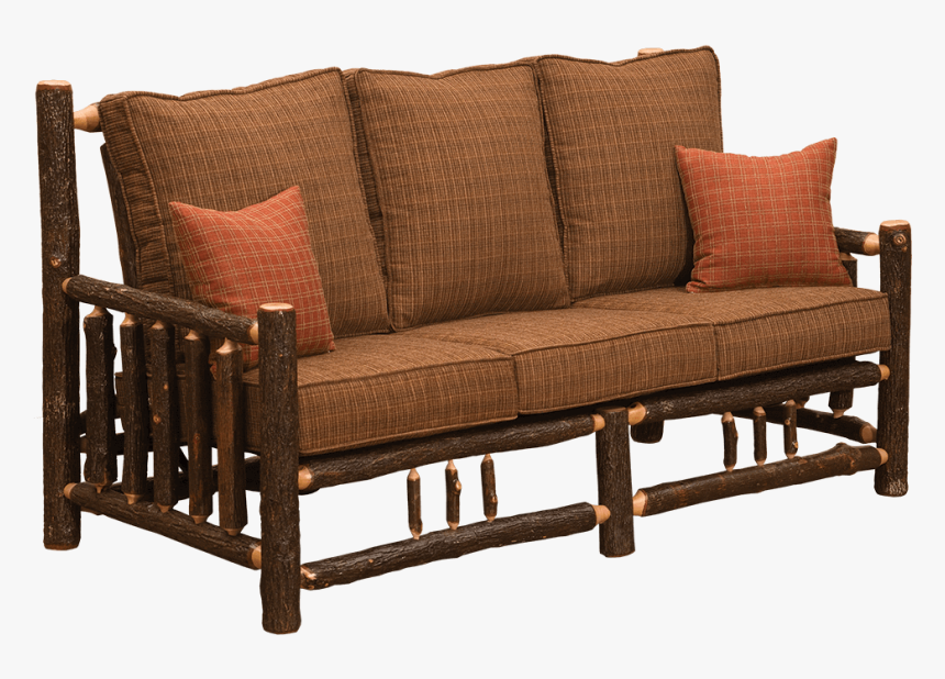Hickory Log Frame Sofa - Studio Couch, HD Png Download