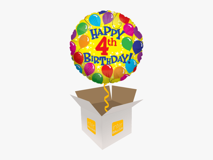 Happy 4th Birthday Balloons, HD Png Download