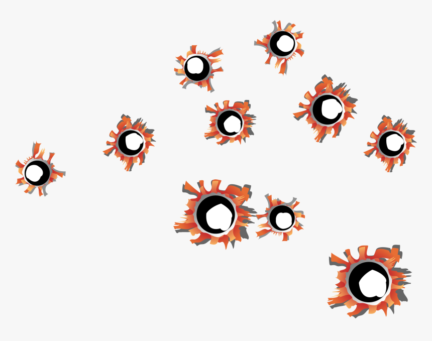 Vector Painted Bullet Holes Png Download - Circle, Transparent Png